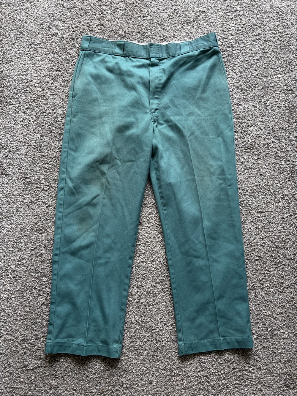 Vintage 80's Dickies Men's Teal Green Work Chinos